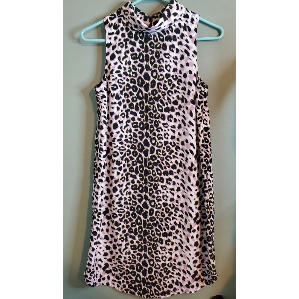 Topshop Top Blouse Size 4 Animal Print Sleeveless Zipper Multicolored